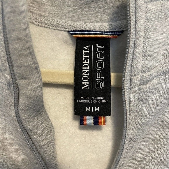 Mondetta Sport Hoodie Gray thumbholes full zip Sz M pockets fleece lined - Picture 3 of 9